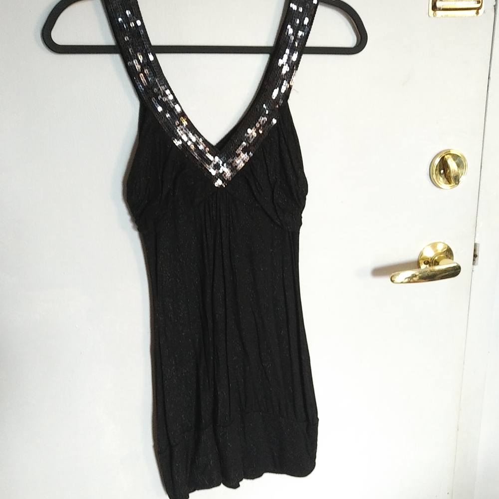 Gorgeous black sparkle with sequence overlay dress